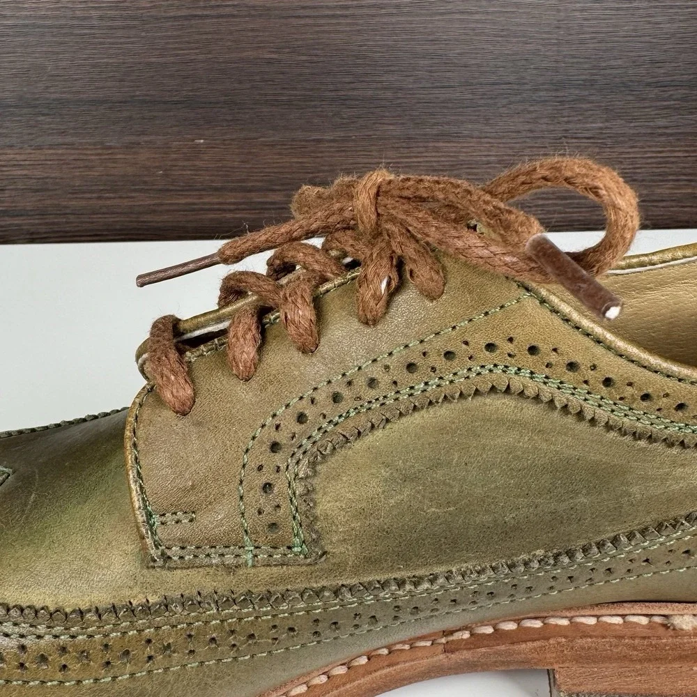 FRYE Wingtip Oxford Dress Shoes James Men's 8 B - Green -  Made in Mexico